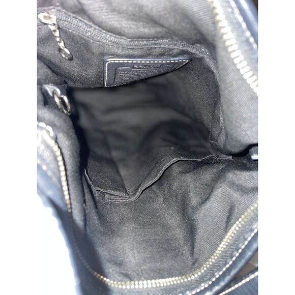 Coach F10417 Vintage Jacquard & Leather Slim Convertible Crossbody/Shoulder Bag - Picture 6 of 11